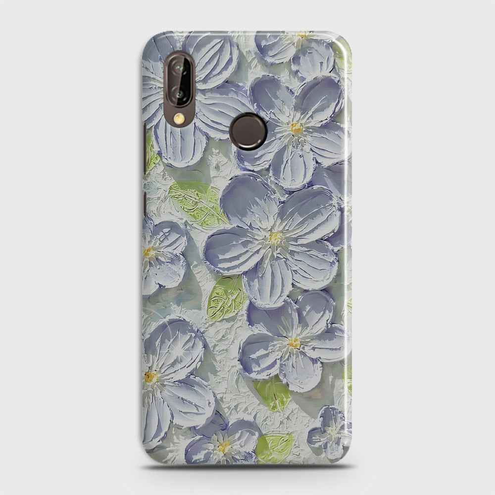 Huawei P20 Lite Cover - Floral Series - Design 12 - Purple & Green - Matte Finish - Snap On Hard Case with LifeTime Colors Guarantee