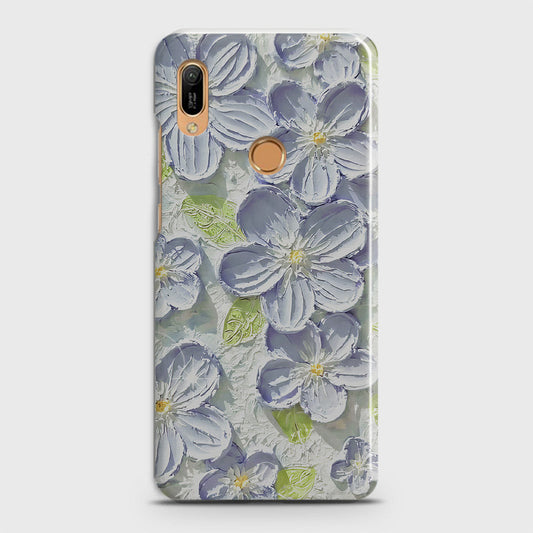 Huawei Y6 Prime 2019 Cover - Floral Series - Design 12 - Purple & Green - Matte Finish - Snap On Hard Case with LifeTime Colors Guarantee