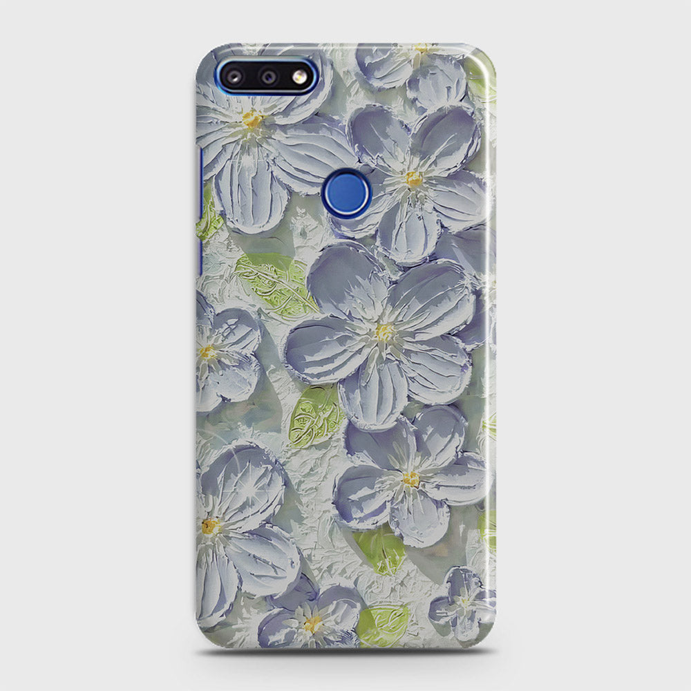 Honor 7A Cover - Floral Series - Design 12 - Purple & Green - Matte Finish - Snap On Hard Case with LifeTime Colors Guarantee