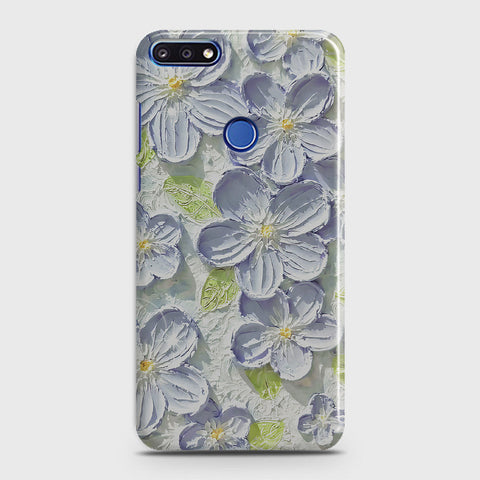 Honor 7A Cover - Floral Series - Design 12 - Purple & Green - Matte Finish - Snap On Hard Case with LifeTime Colors Guarantee