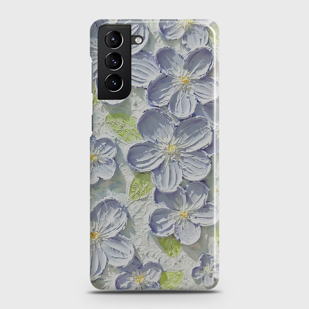 Samsung Galaxy S21 Plus 5G Cover - Floral Series - Design 12 - Purple & Green - Matte Finish - Snap On Hard Case with LifeTime Colors Guarantee