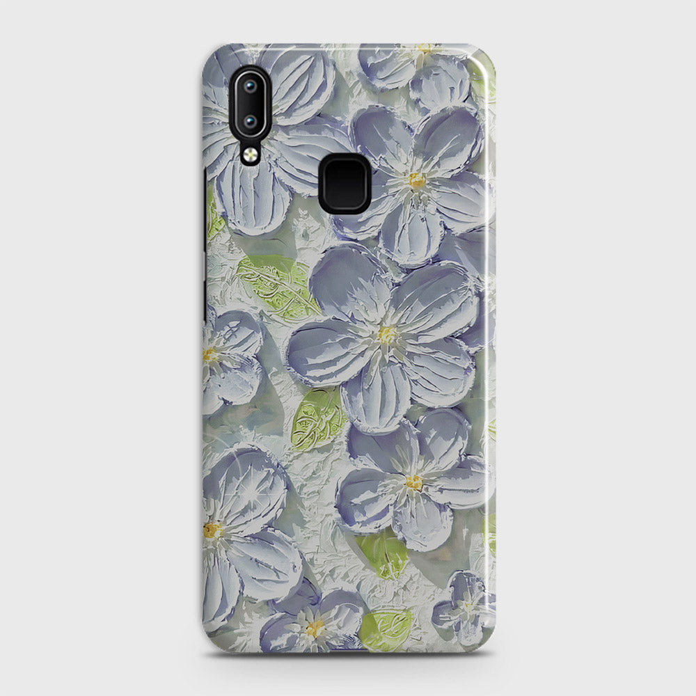 Vivo Y91 Cover - Floral Series - Design 12 - Purple & Green - Matte Finish - Snap On Hard Case with LifeTime Colors Guarantee