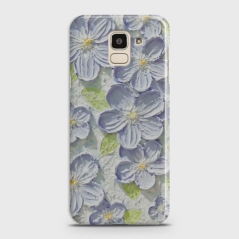 Samsung Galaxy J6 2018 Cover - Floral Series - Design 12 - Purple & Green - Matte Finish - Snap On Hard Case with LifeTime Colors Guarantee