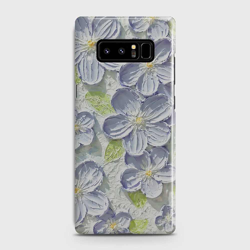 Samsung Galaxy Note 8 Cover - Floral Series - Design 12 - Purple & Green - Matte Finish - Snap On Hard Case with LifeTime Colors Guarantee (Fast delivery)