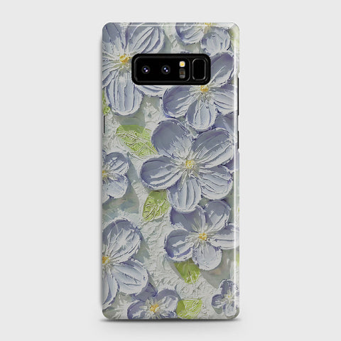 Samsung Galaxy Note 8 Cover - Floral Series - Design 12 - Purple & Green - Matte Finish - Snap On Hard Case with LifeTime Colors Guarantee (Fast delivery)
