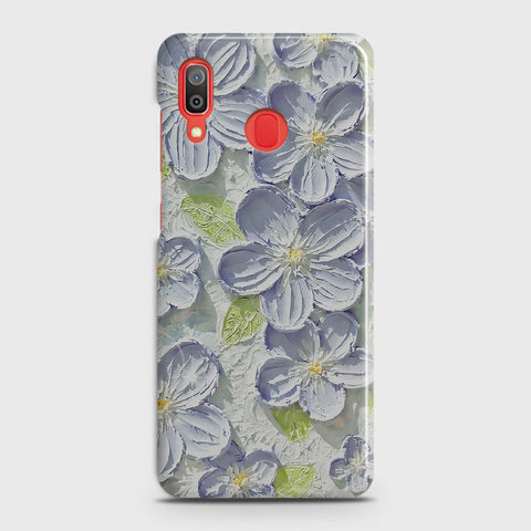 Samsung Galaxy A30 Cover - Floral Series - Design 12 - Purple & Green - Matte Finish - Snap On Hard Case with LifeTime Colors Guarantee