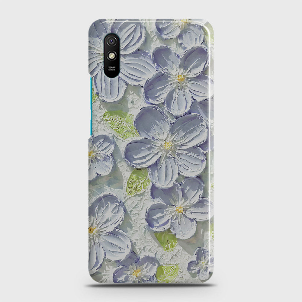 Xiaomi Redmi 9A Cover - Floral Series - Design 12 - Purple & Green - Matte Finish - Snap On Hard Case with LifeTime Colors Guarantee