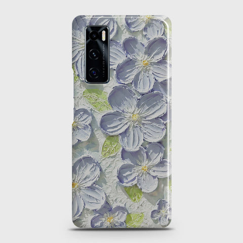 Vivo V20 SE Cover - Floral Series - Design 12 - Purple & Green - Matte Finish - Snap On Hard Case with LifeTime Colors Guarantee (Fast Delivery)(M)