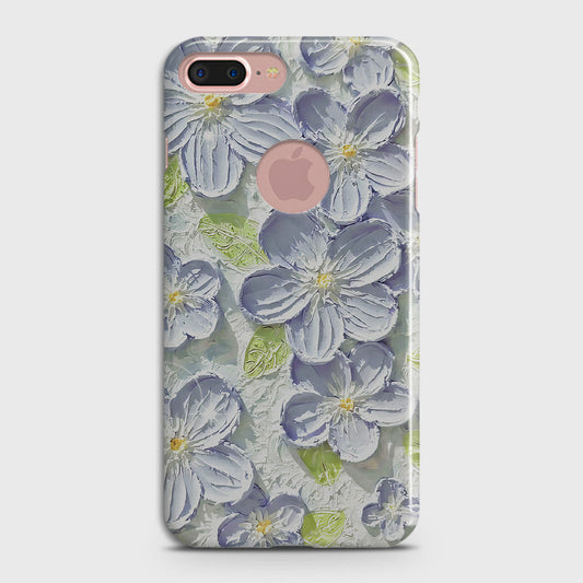 iPhone 8 / 7 Logo Cover - Floral Series - Design 12 - Purple & Green - Matte Finish - Snap On Hard Case with LifeTime Colors Guarantee
