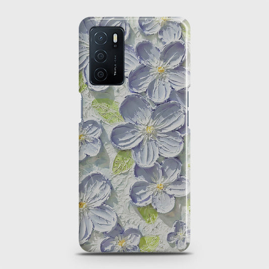 Oppo A16 Cover - Floral Series - Design 12 - Purple & Green - Matte Finish - Snap On Hard Case with LifeTime Colors Guarantee