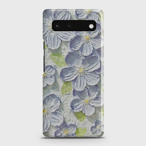 Google Pixel 6 Cover - Floral Series - Design 12 - Purple & Green - Matte Finish - Snap On Hard Case with LifeTime Colors Guarantee