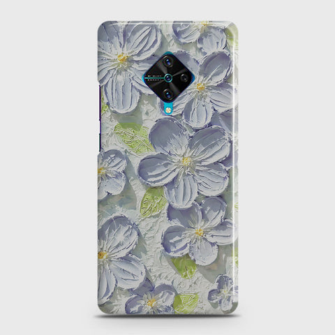 Vivo Y51 (2020 September)  Cover - Floral Series - Design 12 - Purple & Green - Matte Finish - Snap On Hard Case with LifeTime Colors Guarantee