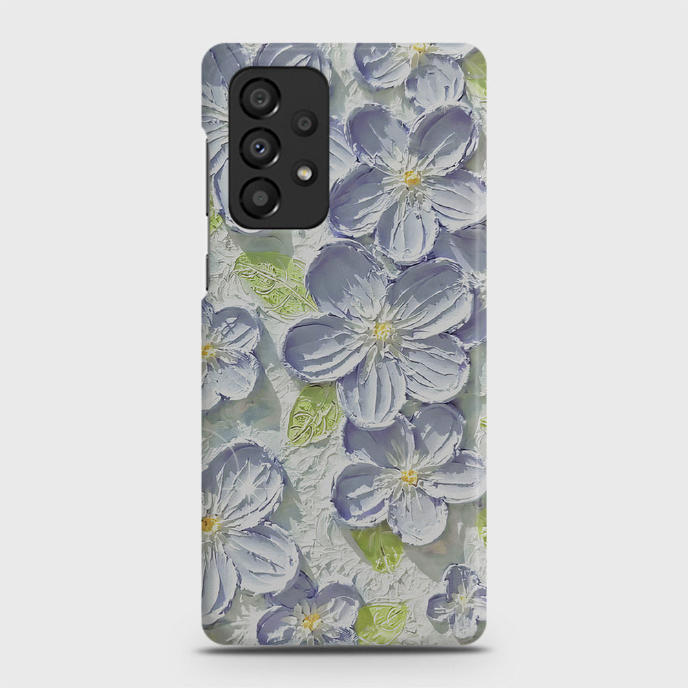 Samsung Galaxy A33 5G Cover - Floral Series - Design 12 - Purple & Green - Matte Finish - Snap On Hard Case with LifeTime Colors Guarantee