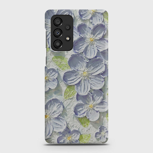 Samsung Galaxy A33 5G Cover - Floral Series - Design 12 - Purple & Green - Matte Finish - Snap On Hard Case with LifeTime Colors Guarantee