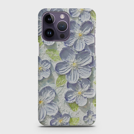 iPhone 14 Pro Cover - Floral Series - Design 12 - Purple & Green - Matte Finish - Snap On Hard Case with LifeTime Colors Guarantee