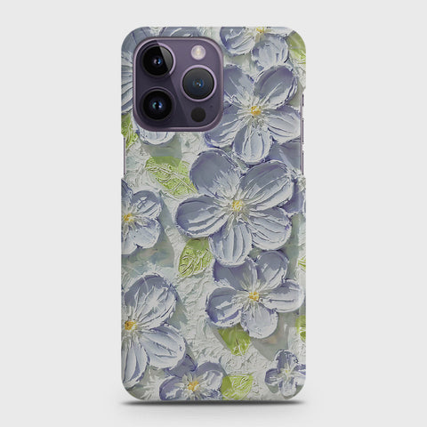 iPhone 14 Pro Cover - Floral Series - Design 12 - Purple & Green - Matte Finish - Snap On Hard Case with LifeTime Colors Guarantee