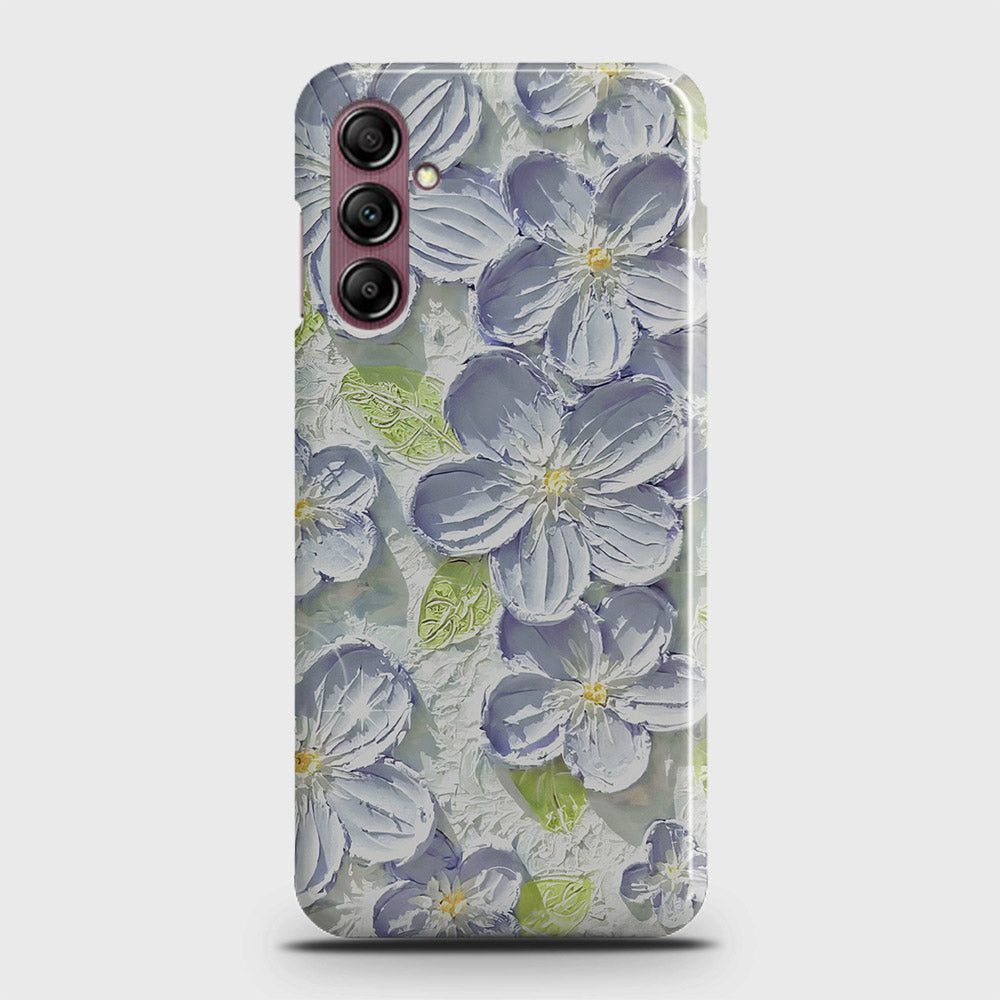 Samsung Galaxy A14 4G Cover - Floral Series - Design 12 - Purple & Green - Matte Finish - Snap On Hard Case with LifeTime Colors Guarantee