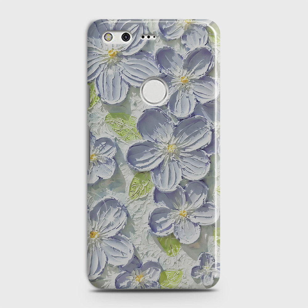 Google Pixel Cover - Floral Series - Design 12 - Purple & Green - Matte Finish - Snap On Hard Case with LifeTime Colors Guarantee
