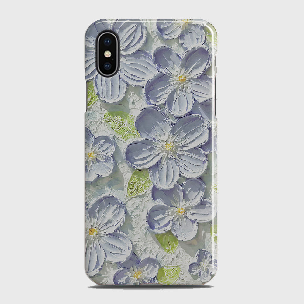 iPhone X Cover - Floral Series - Design 12 - Purple & Green - Matte Finish - Snap On Hard Case with LifeTime Colors Guarantee