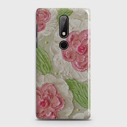 Nokia 6.1 Plus Cover - Floral Series - Design 13 - Green - Matte Finish - Snap On Hard Case with LifeTime Colors Guarantee