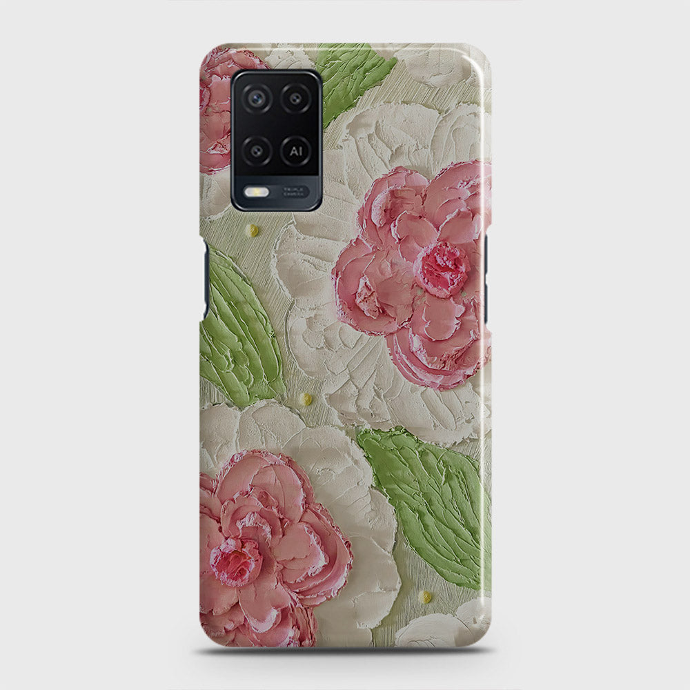 Oppo A54  Cover - Floral Series - Design 13 - Green - Matte Finish - Snap On Hard Case with LifeTime Colors Guarantee