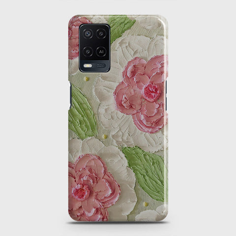 Oppo A54  Cover - Floral Series - Design 13 - Green - Matte Finish - Snap On Hard Case with LifeTime Colors Guarantee