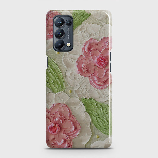 Oppo Reno 5 4G Cover - Floral Series - Design 13 - Green - Matte Finish - Snap On Hard Case with LifeTime Colors Guarantee