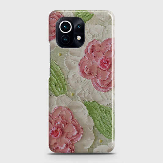 Xiaomi Mi 11 Lite Cover - Floral Series - Design 13 - Green - Matte Finish - Snap On Hard Case with LifeTime Colors Guarantee