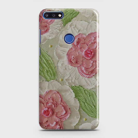 Honor 7A Cover - Floral Series - Design 13 - Green - Matte Finish - Snap On Hard Case with LifeTime Colors Guarantee
