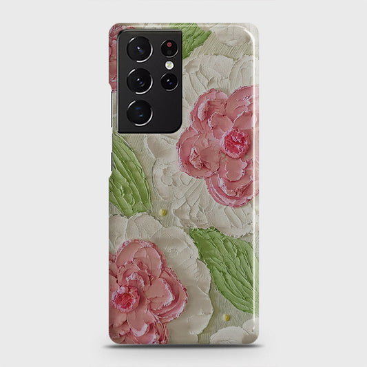 Samsung Galaxy S21 Ultra 5G Cover - Floral Series - Design 13 - Green - Matte Finish - Snap On Hard Case with LifeTime Colors Guarantee