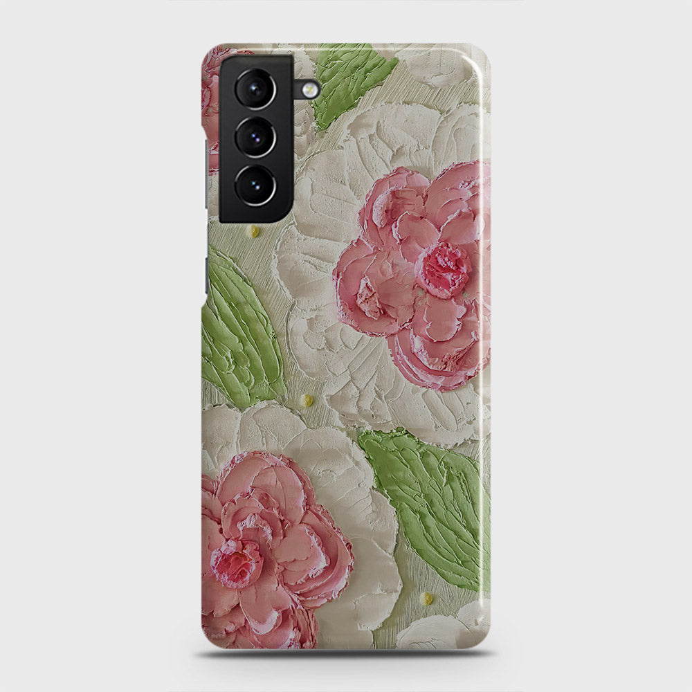 Samsung Galaxy S21 Plus 5G Cover - Floral Series - Design 13 - Green - Matte Finish - Snap On Hard Case with LifeTime Colors Guarantee