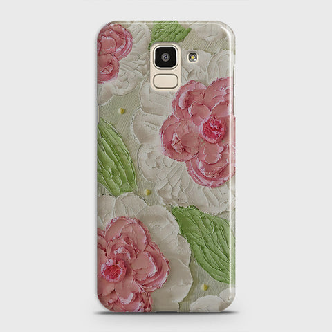 Samsung Galaxy J6 2018 Cover - Floral Series - Design 13 - Green - Matte Finish - Snap On Hard Case with LifeTime Colors Guarantee