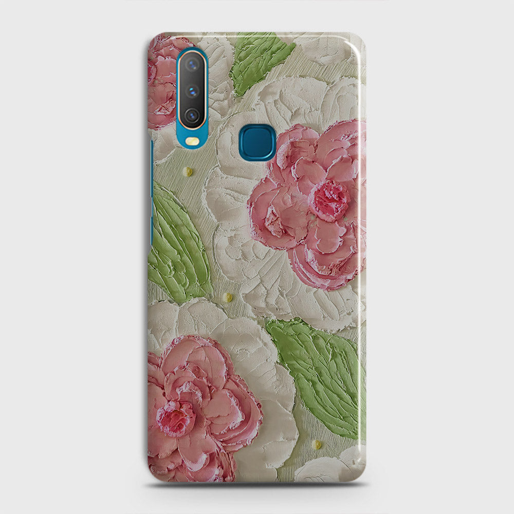 Vivo Y15 Cover - Floral Series - Design 13 - Green - Matte Finish - Snap On Hard Case with LifeTime Colors Guarantee