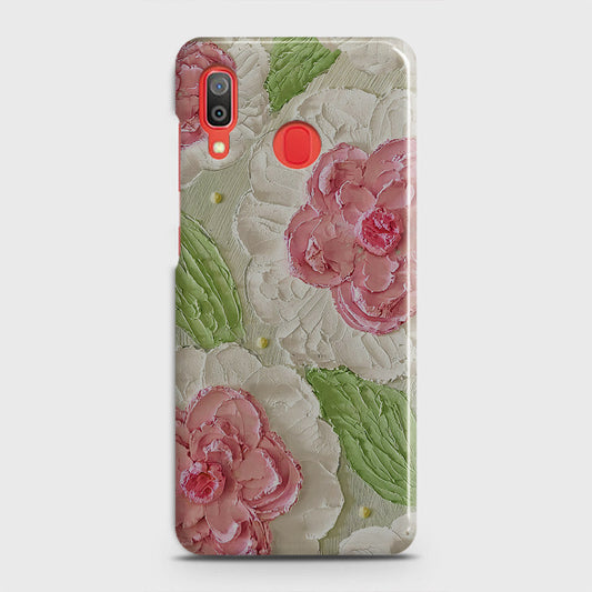 Samsung Galaxy A20 Cover - Floral Series - Design 13 - Green - Matte Finish - Snap On Hard Case with LifeTime Colors Guarantee