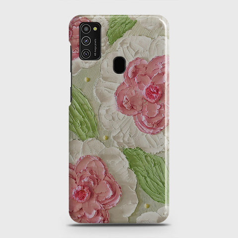 Samsung Galaxy M21 Cover - Floral Series - Design 13 - Green - Matte Finish - Snap On Hard Case with LifeTime Colors Guarantee