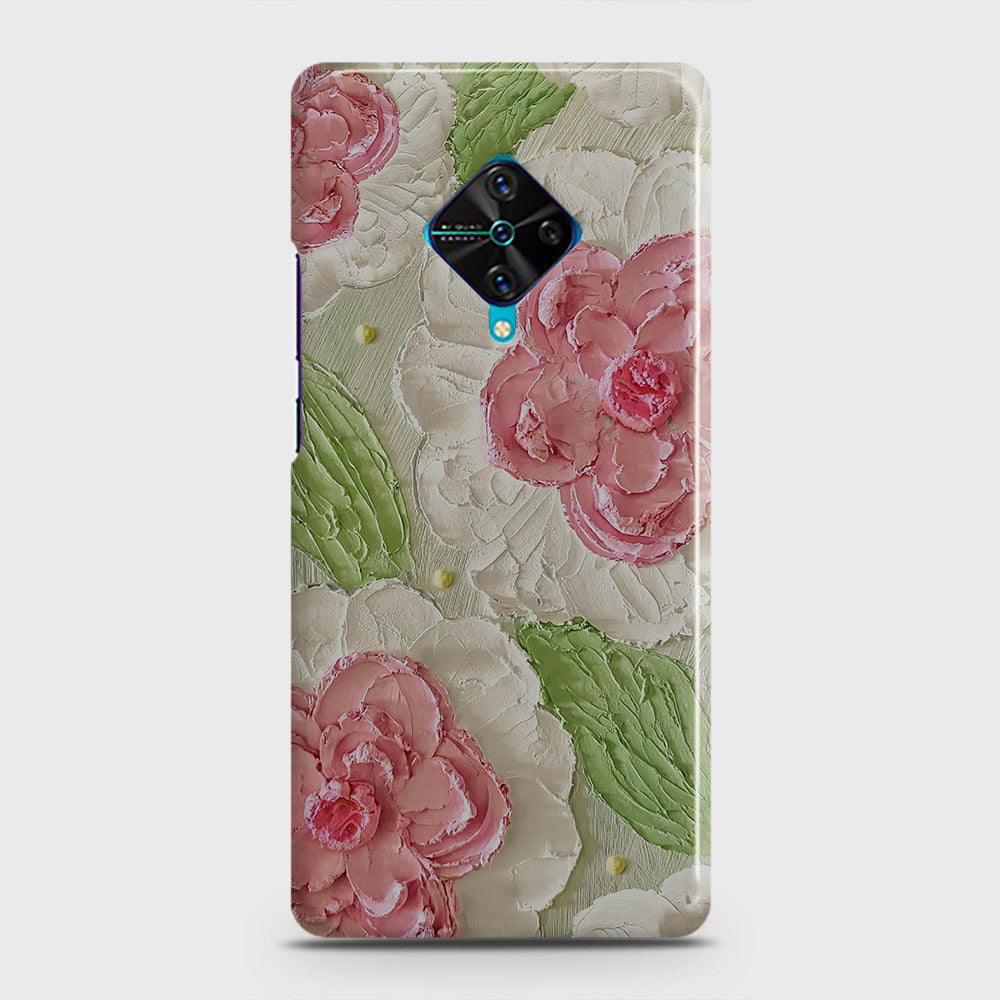 Vivo Y51 (2020 September)  Cover - Floral Series - Design 13 - Green - Matte Finish - Snap On Hard Case with LifeTime Colors Guarantee