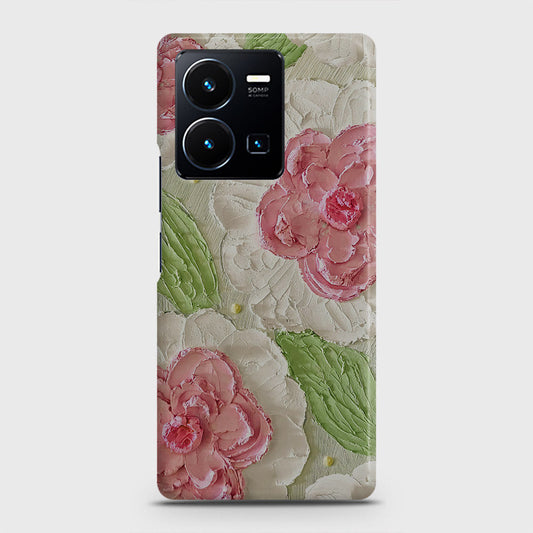 Vivo Y35 Cover - Floral Series - Design 13 - Green - Matte Finish - Snap On Hard Case with LifeTime Colors Guarantee
