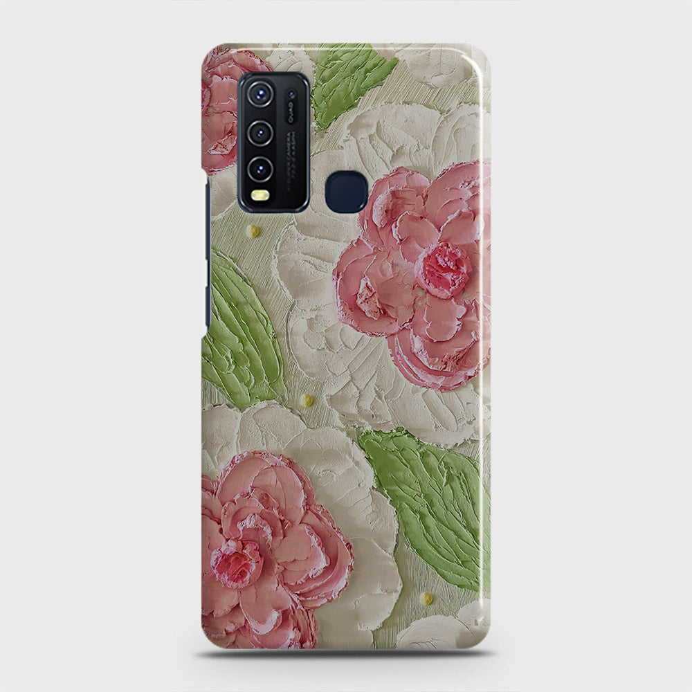 Vivo Y30  Cover - Floral Series - Design 13 - Green - Matte Finish - Snap On Hard Case with LifeTime Colors Guarantee