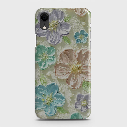 iPhone XR Cover - Floral Series - Design 14 - Blue & Purple - Matte Finish - Snap On Hard Case with LifeTime Colors Guarantee