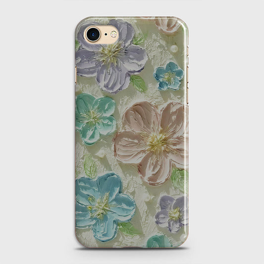 iPhone 8 Cover - Floral Series - Design 14 - Blue & Purple - Matte Finish - Snap On Hard Case with LifeTime Colors Guarantee
