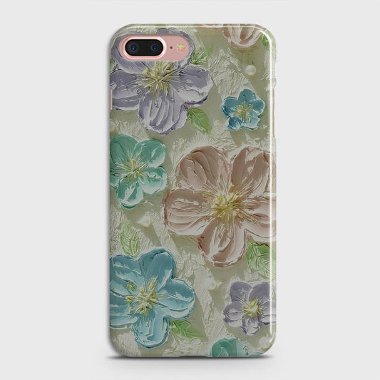 iPhone 8 Plus Cover - Floral Series - Design 14 - Blue & Purple - Matte Finish - Snap On Hard Case with LifeTime Colors Guarantee