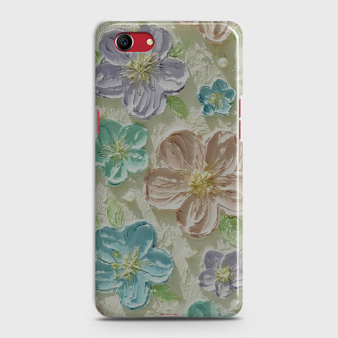 Oppo A1k  Cover - Floral Series - Design 14 - Blue & Purple - Matte Finish - Snap On Hard Case with LifeTime Colors Guarantee