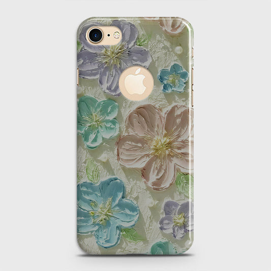 iPhone 7 Cover - Floral Series - Design 14 - Blue & Purple - Matte Finish - Snap On Hard Case with LifeTime Colors Guarantee