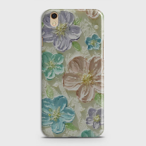 Oppo A37 Cover - Floral Series - Design 14 - Blue & Purple - Matte Finish - Snap On Hard Case with LifeTime Colors Guarantee