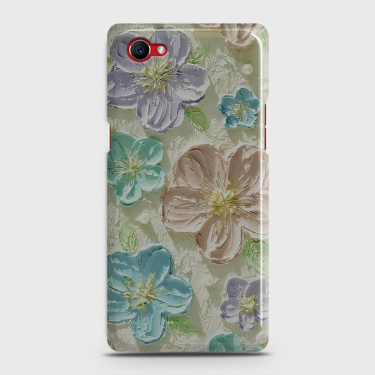 Oppo F7 Youth Cover - Floral Series - Design 14 - Blue & Purple - Matte Finish - Snap On Hard Case with LifeTime Colors Guarantee