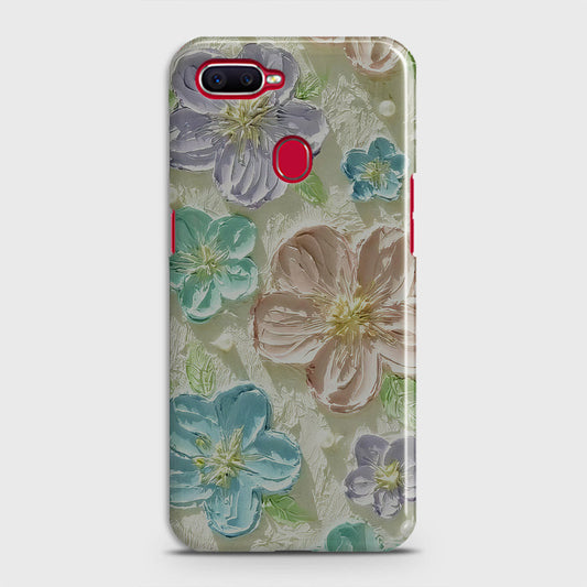Oppo F9 Pro Cover - Floral Series - Design 14 - Blue & Purple - Matte Finish - Snap On Hard Case with LifeTime Colors Guarantee