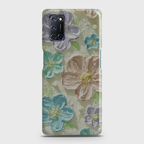 Oppo A52 Cover - Floral Series - Design 14 - Blue & Purple - Matte Finish - Snap On Hard Case with LifeTime Colors Guarantee