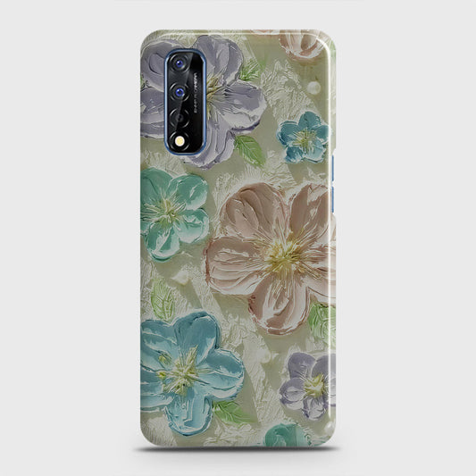 Realme Narzo 30 Cover - Floral Series - Design 14 - Blue & Purple - Matte Finish - Snap On Hard Case with LifeTime Colors Guarantee