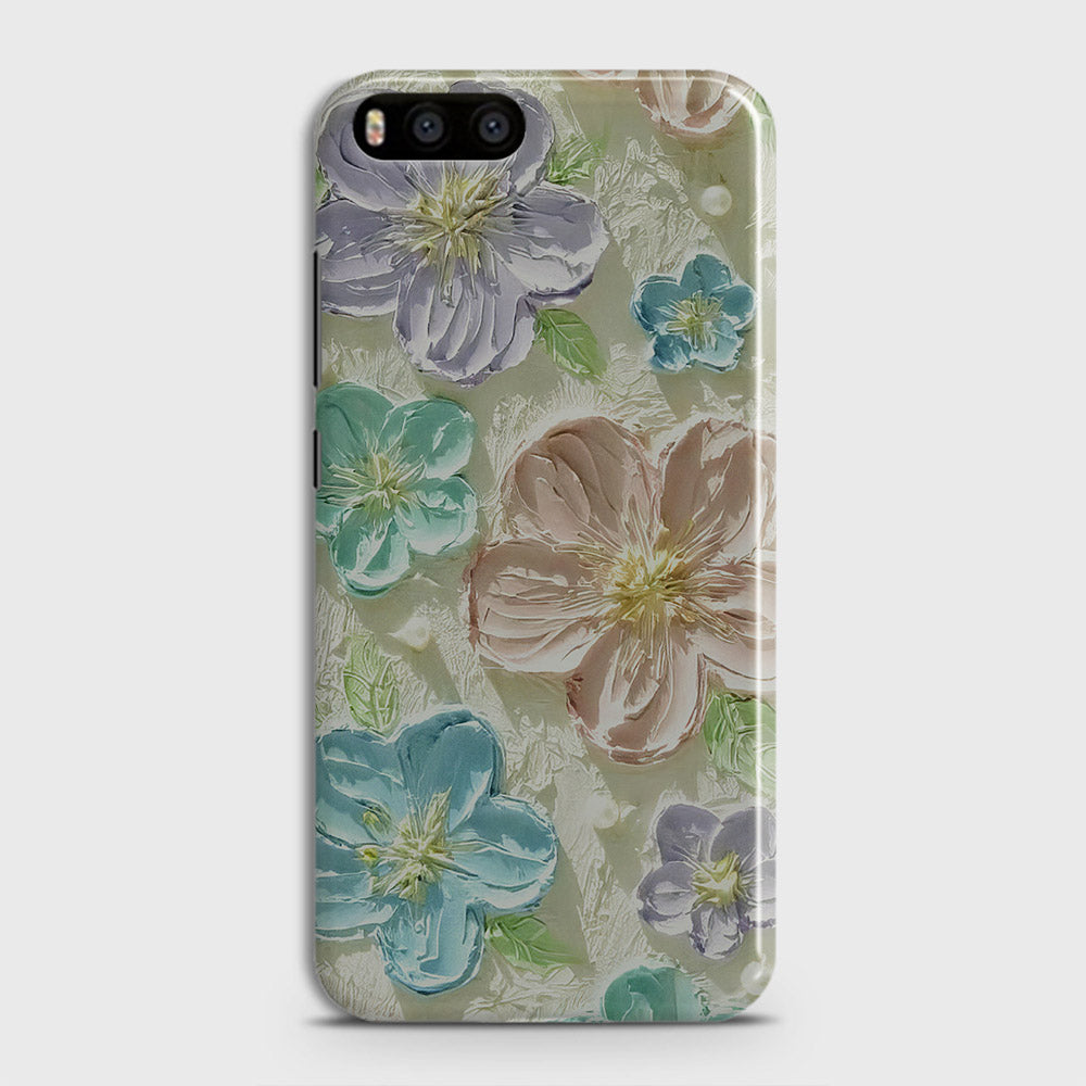 Xiaomi Mi 6  Cover - Floral Series - Design 14 - Blue & Purple - Matte Finish - Snap On Hard Case with LifeTime Colors Guarantee