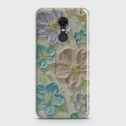 Redmi 5 Plus  Cover - Floral Series - Design 14 - Blue & Purple - Matte Finish - Snap On Hard Case with LifeTime Colors Guarantee